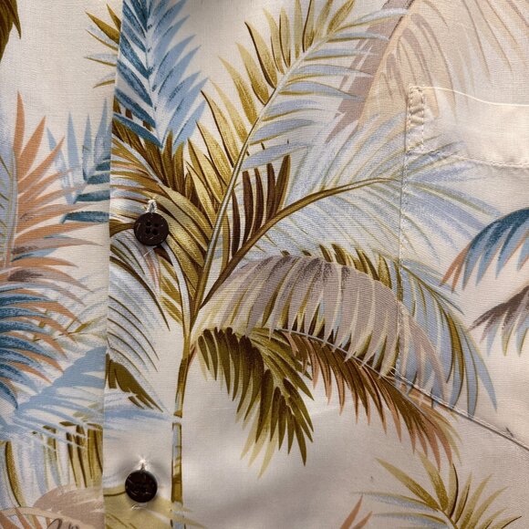 Bishop St. Rayon Hawaiian Shirt M Palm Frond Tropical Print - Picture 4 of 7